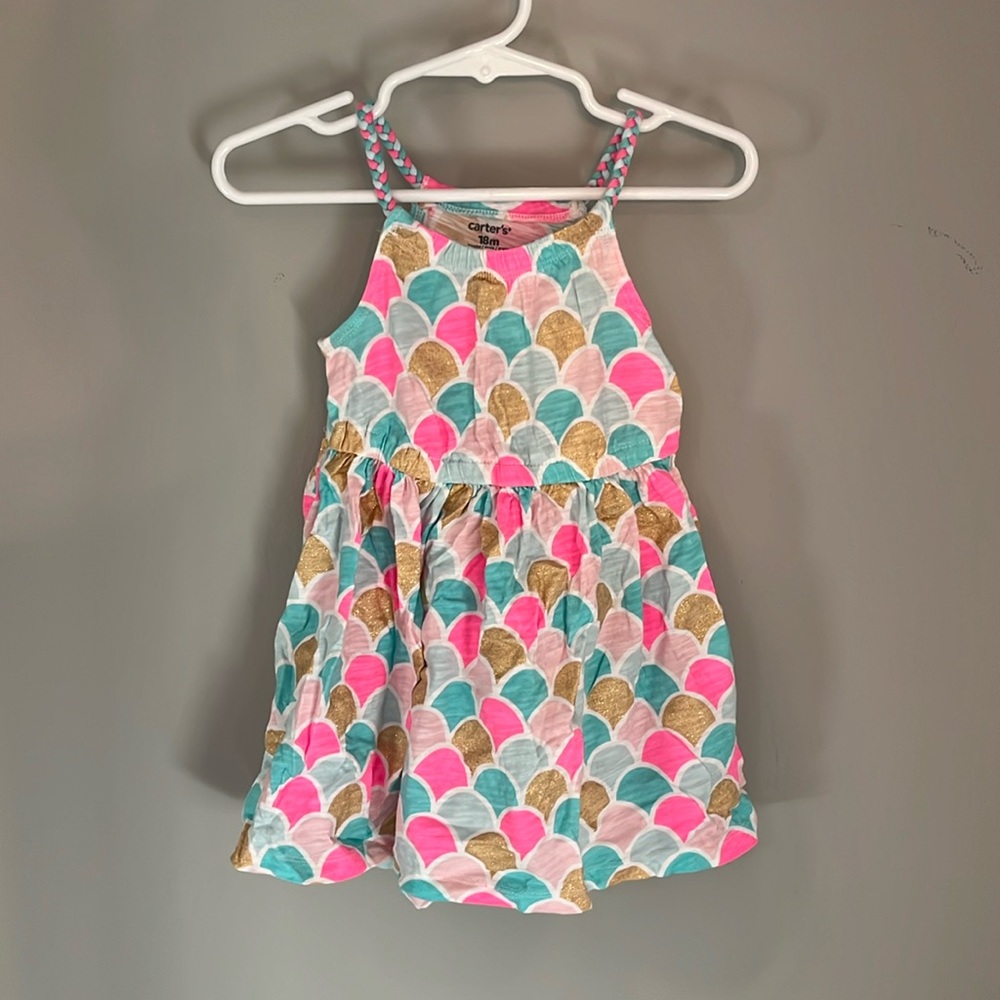 Toddler Girls Lightweight Carters 18M Summer Dress - Mermaid Scale